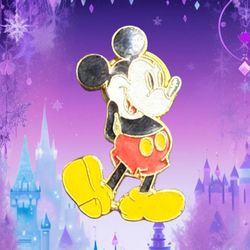 Vintage 1990s Disney Mickey Mouse Enamel Lapel Pin, 0.75x1.25”