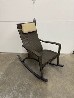 Tortuga Outdoor Maracay Oversized Tortoise Wicker Rocking Chair Outdoor Patio Furniture Piece with Plush Head Cushion $325 plus tax at Home Depot