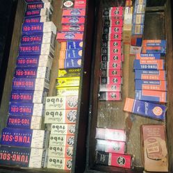 TV and radio tubes  and vintage service box