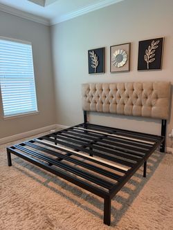 King Bed Set with Oversized Night Stands (no mattress)