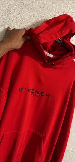 Givenchy Red Distressed Hoodie