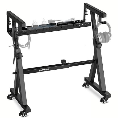 CAHAYA Keyboard Stand Piano Adjustable - Z Style Heavy Duty Digital Piano Stand Portable Folding Adjustable Piano Stand with Cable Management Tray and
