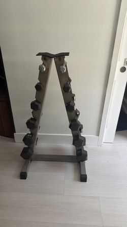 Hex Dumbbell Set with A-Frame Rack