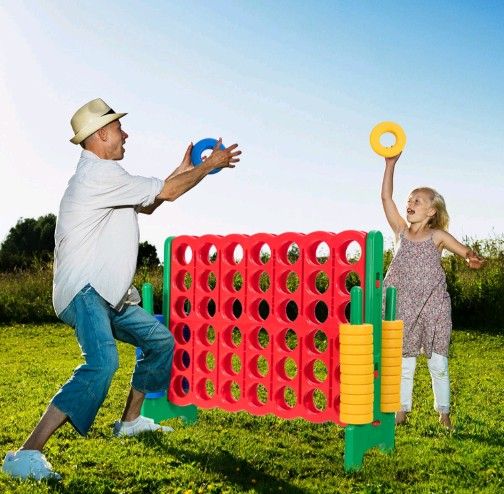 Jumbo 4-to-Score Game Set Giant 4 in A Row Kids Adults w/ 42 Jumbo Rings
