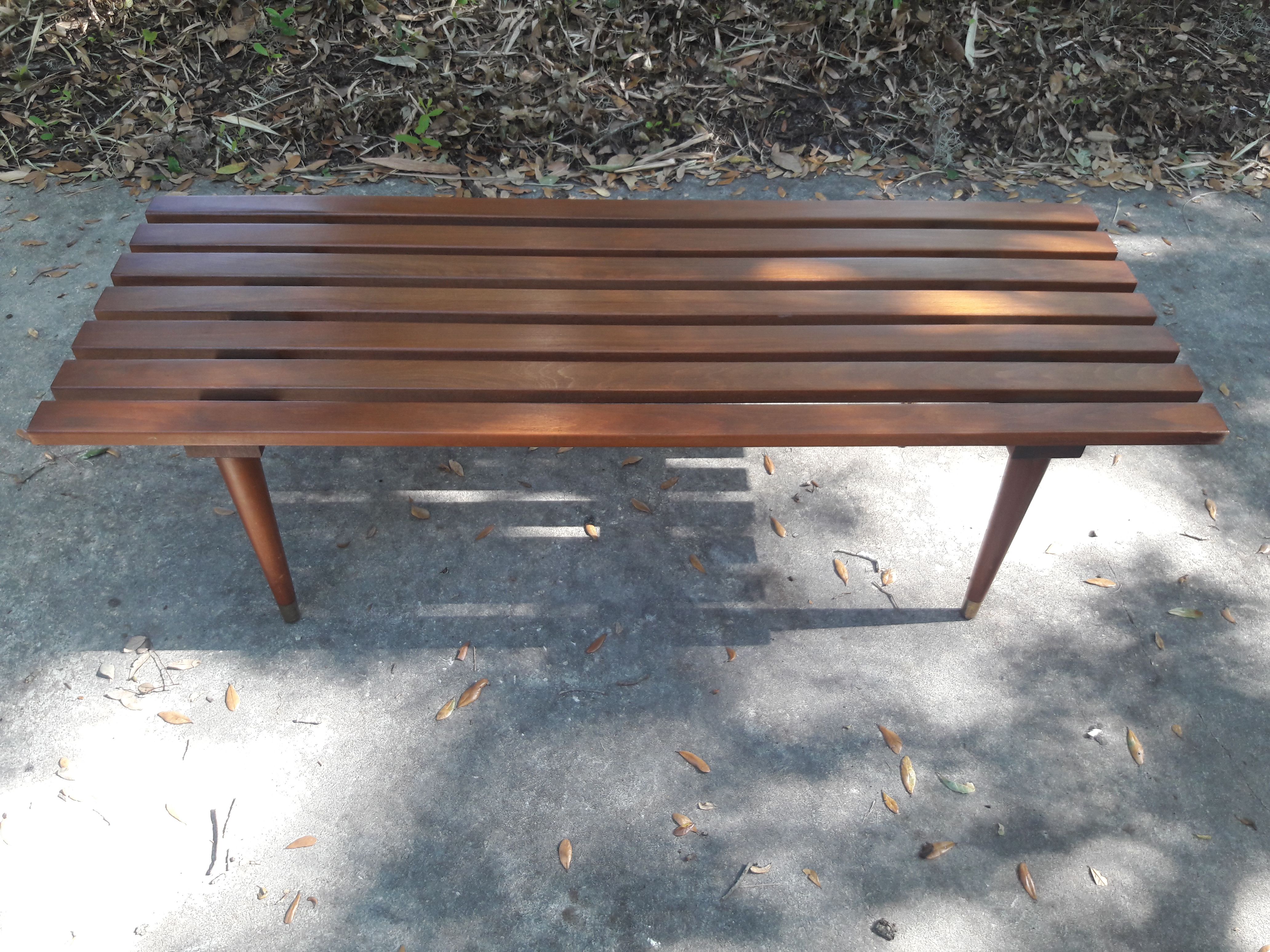 Mid Century slat bench table