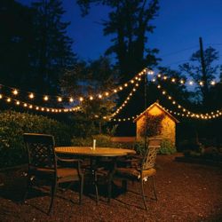 100ft Heavy Duty String Light with 30 LED Shattered Proof Bulbs + 2 Extra LED Bulbs