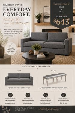 BRAND NEW SOFA AND BENCH