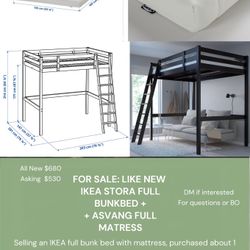 Like New IKEA Stora Full Bunkbed W/O Full Mattress
