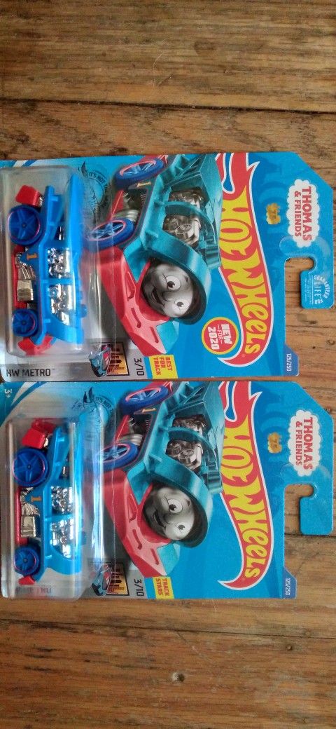 Pair Of Mattel Hot Wheels Thomas And Friends Locomotorin Cars Hard To Find