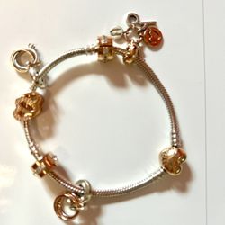 Pandora moments rose gold heart clasp bride wedding theme charms bracelet NEW