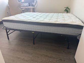 Full size mattress and metal bed set