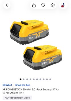 xr 2 pack dewalt 20V batteries