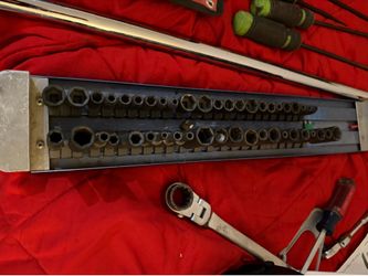 1/4 inch drive socket set on socket rail
