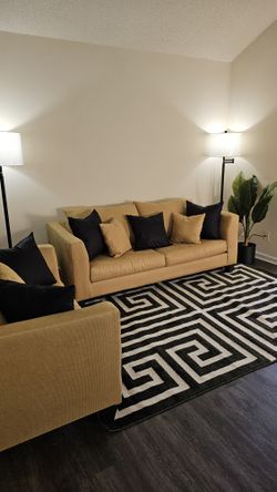 Light Mustard color sofa and love seat set