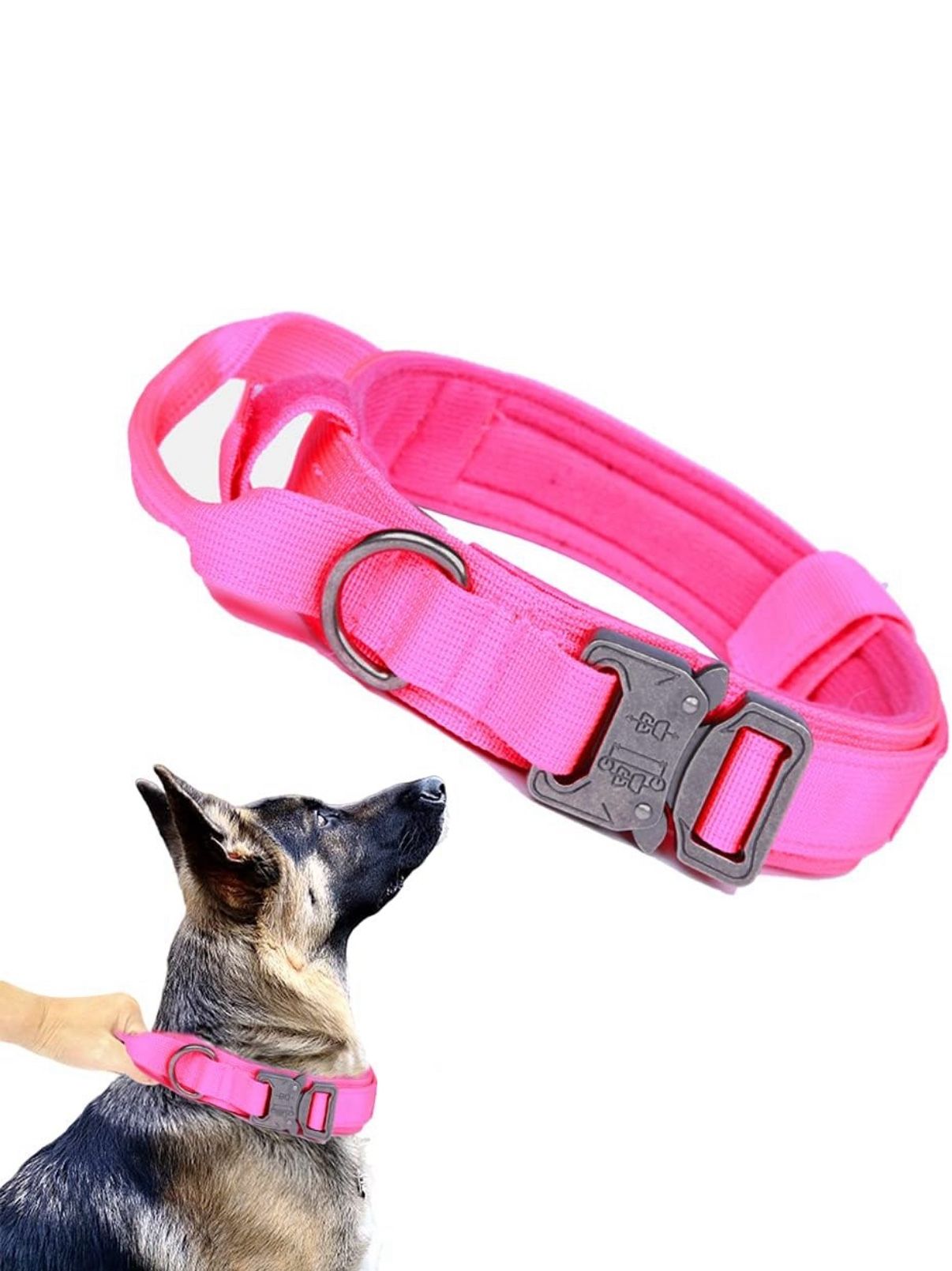 Tactical Dog Collar Adjustable Military Nylon Dog Collar with Control Handle M.