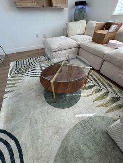 Modern Round Glass Coffee Table – $90 OBO