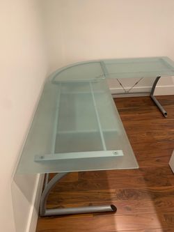 Desk glass l shape 72”x78”