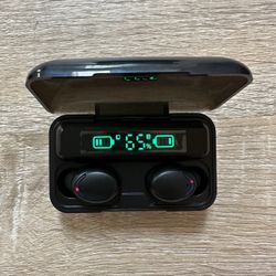 TWS Black Bluetooth 5.0 Wireless Earbuds Headphone Waterproof