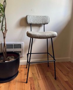 Vintage Mid-Century Modern Iron Frame Stool WeMac Industries Bar Stool Kitchen Vinyl Retro barstool