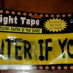 Enter if you dare  caution tape Halloween decorations