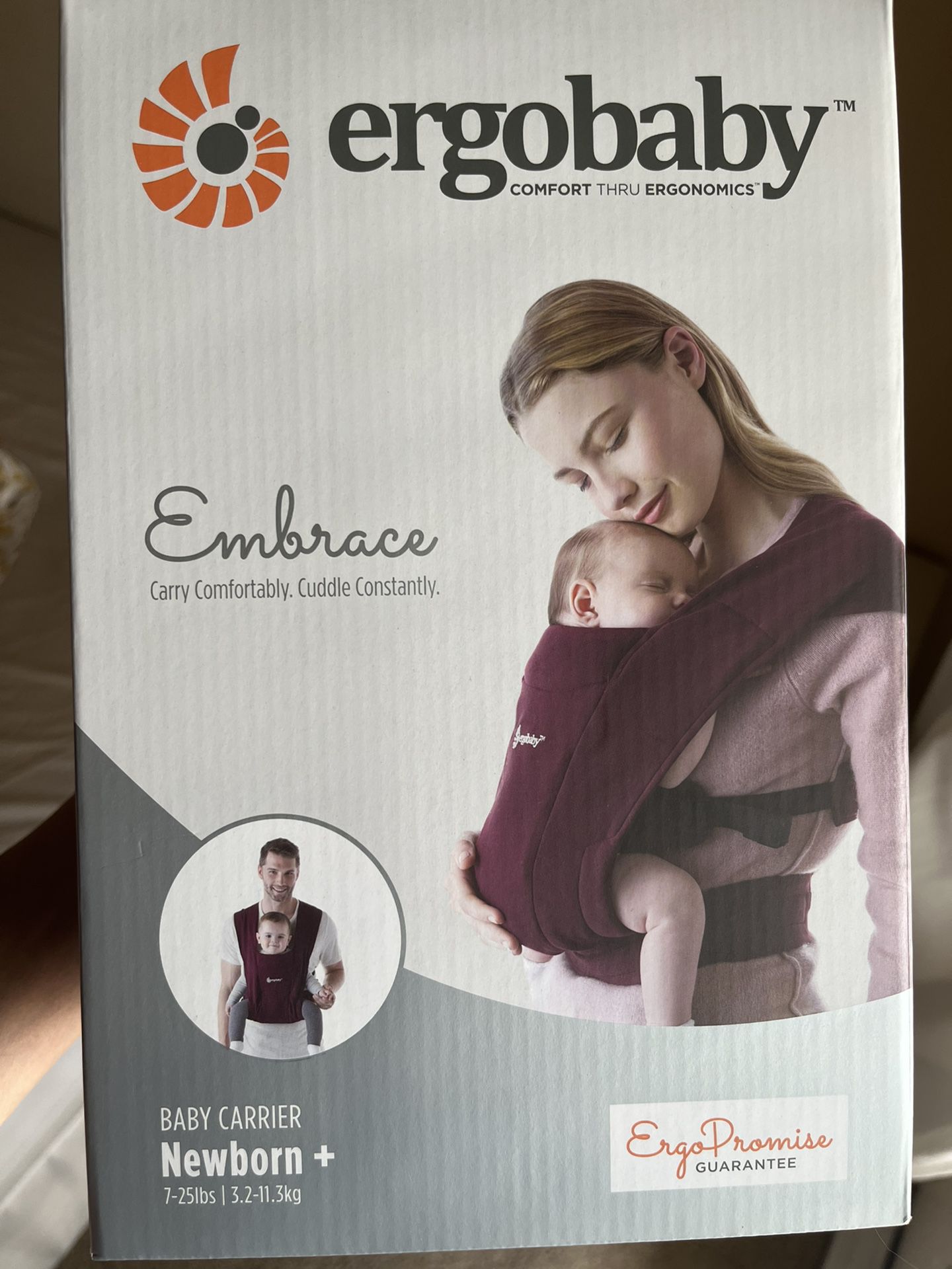 Ergobaby Embrace Burgundy Newborn Baby Carrier 