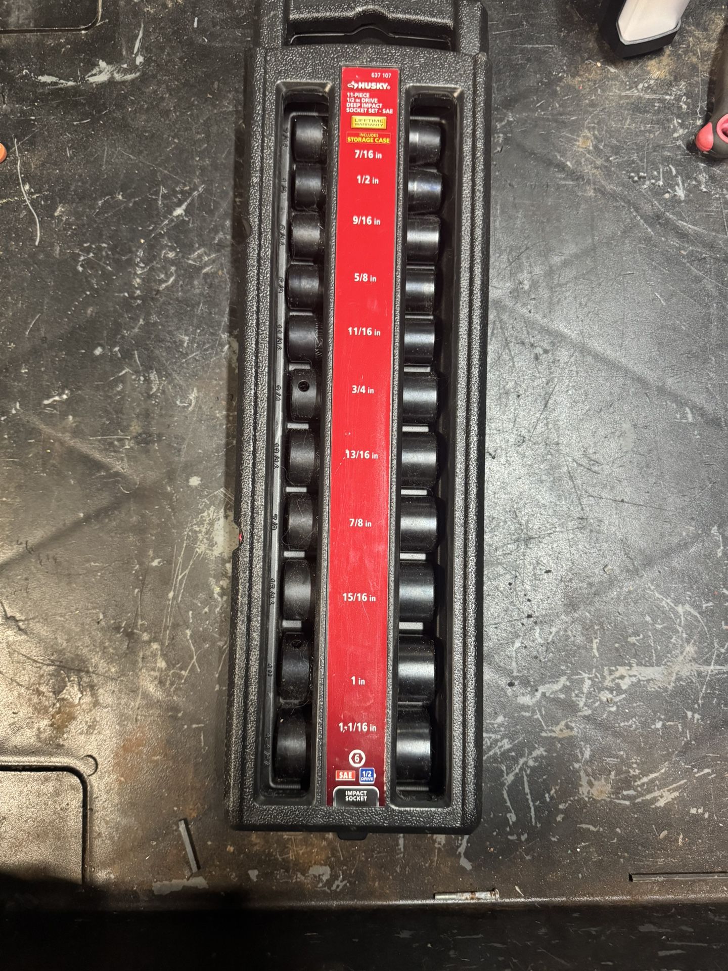 Husky 1/2 In Deep Socket Set SAE