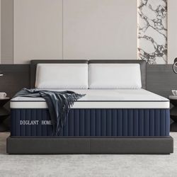 Full Mattress, 14Inch Medium Plush Euro Top Memory Foam Hybrid Mattress, Edge Support & Pressure Relief Individual Pocket Springs Full Size Mattresses
