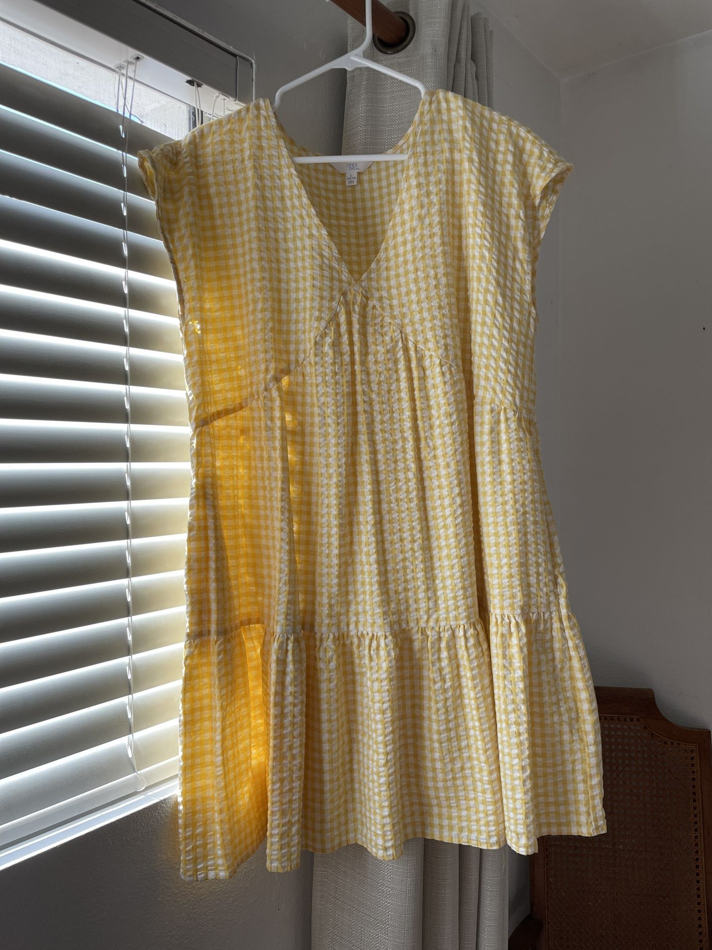 Yellow gingham dress