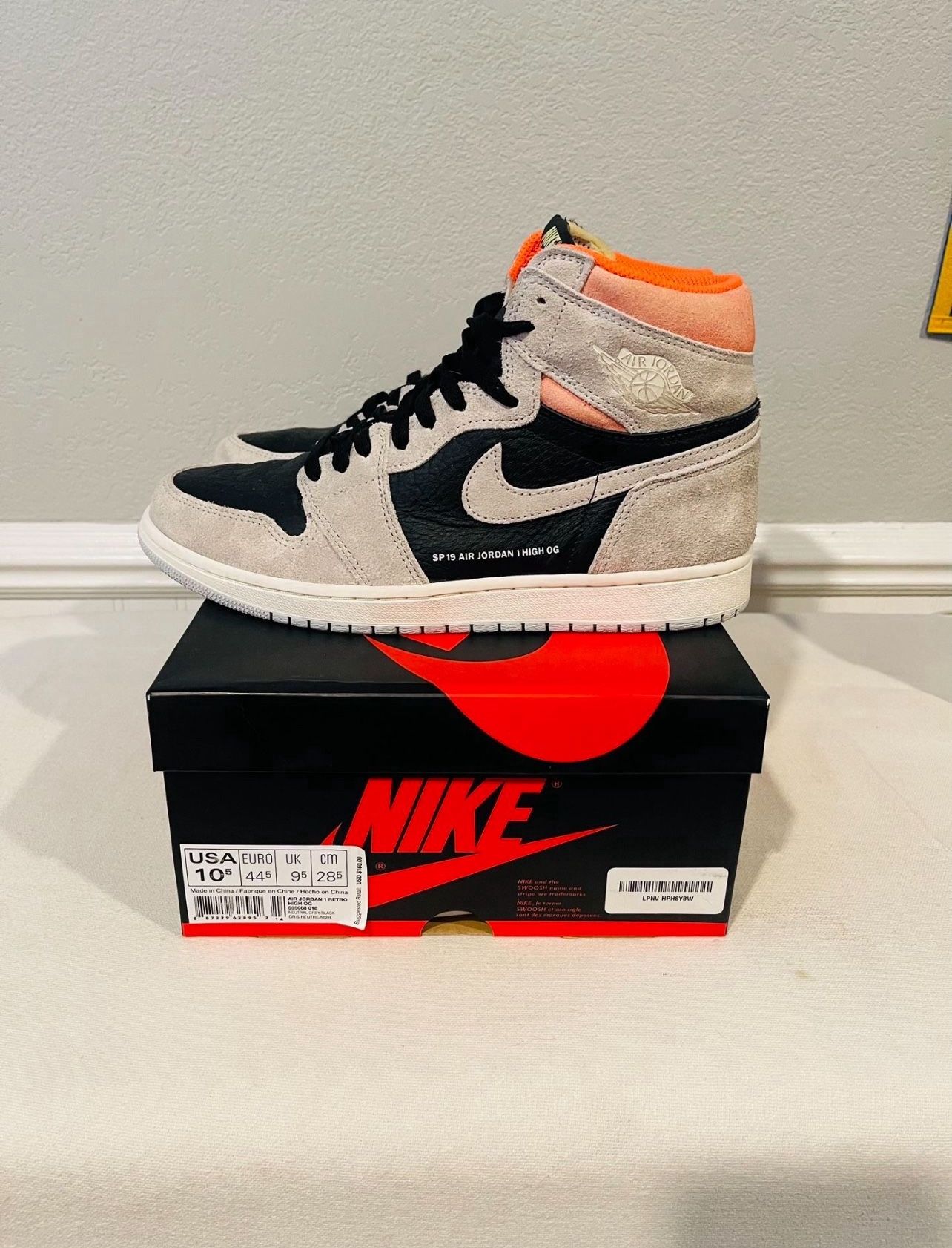 Jordan 1 Crimson Size 10.5 Mens Basketball Shoes 