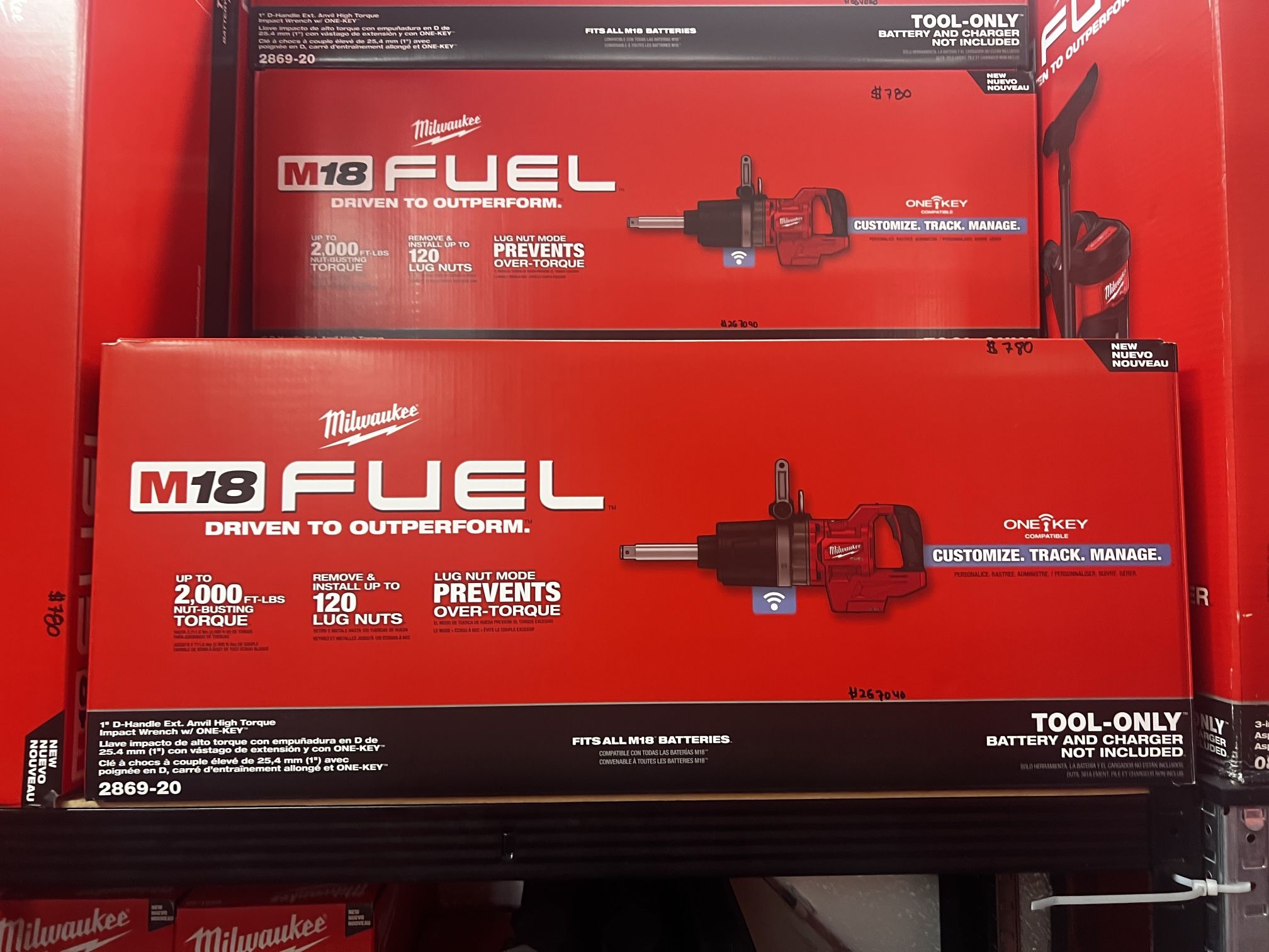 Milwaukee M18 FUEL 18V Lithium-Ion Brushless Cordless 1 in. Impact Wrench Extended Reach D-Handle (Tool-Only)