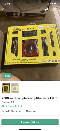 2000 watt complete amplifier wire kit !!