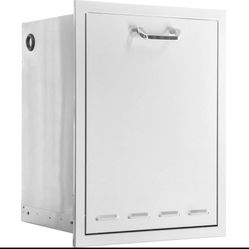 BBQGuys Signature 20-Inch Stainless Steel Roll-Out Trash or Propane Tank Drawer - Traditional