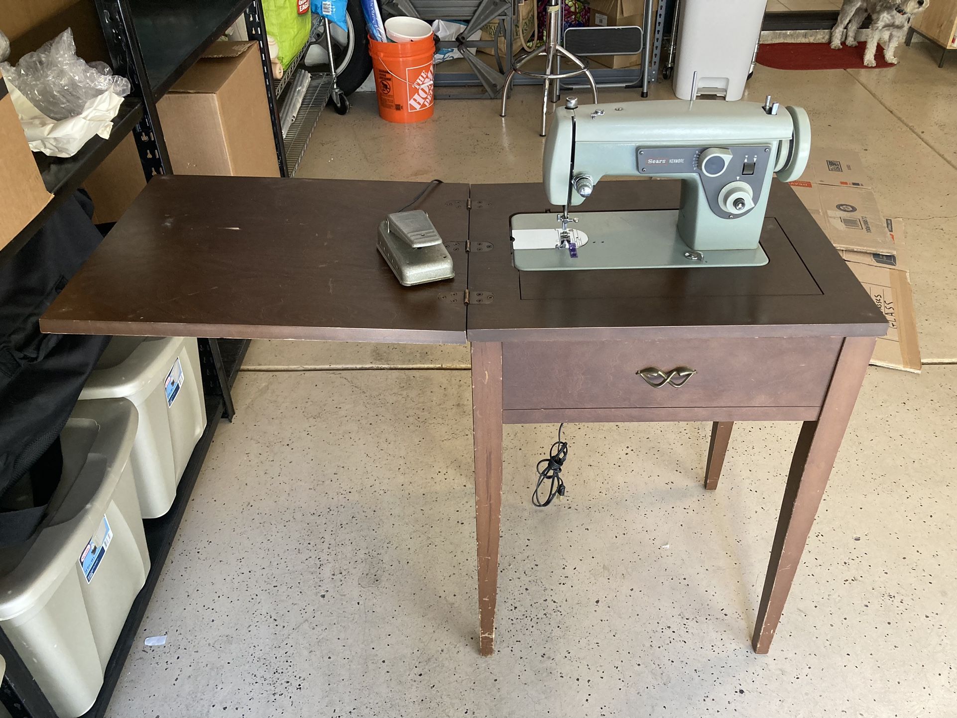 Sears Kenmore Vintage Sewing Machine Model 5185 with Hardwood Cabinet - $50**