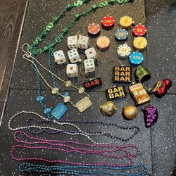 Las Vegas Casino Slot Machine fruit Poker Chips  lot of 34 Christmas ornament