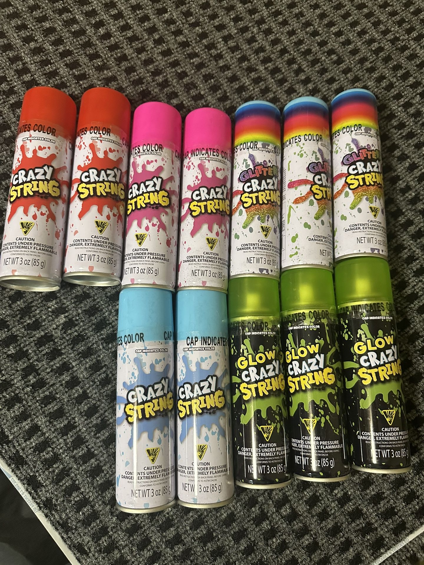 Lot of 12-Cans Crazy String & Glow Crazy String & Glitter Crazy String $8
