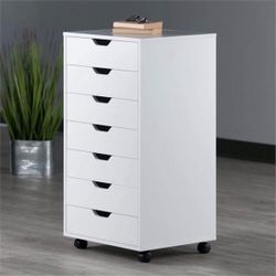7-Drawer Modern Composite Wood Storage Cabinet in White