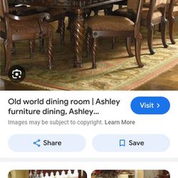Old World ASHLEY dining Room Set With 6 Chairs
