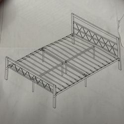 Full Size Metal Bed Frame ( Missing Screws)