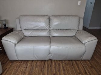 Leather sofa and recliner
