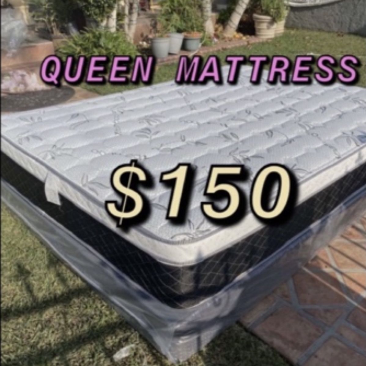 BRAND NEW PILLOW TOP MATTRESSES ✅ COLCHONES NUEVOS PILLOW TOP 💯‼️   QUEEN SIZE $150 ❌ $210 With Box Spring   FULL SIZE $140❌ $200 With Box Spring💥  