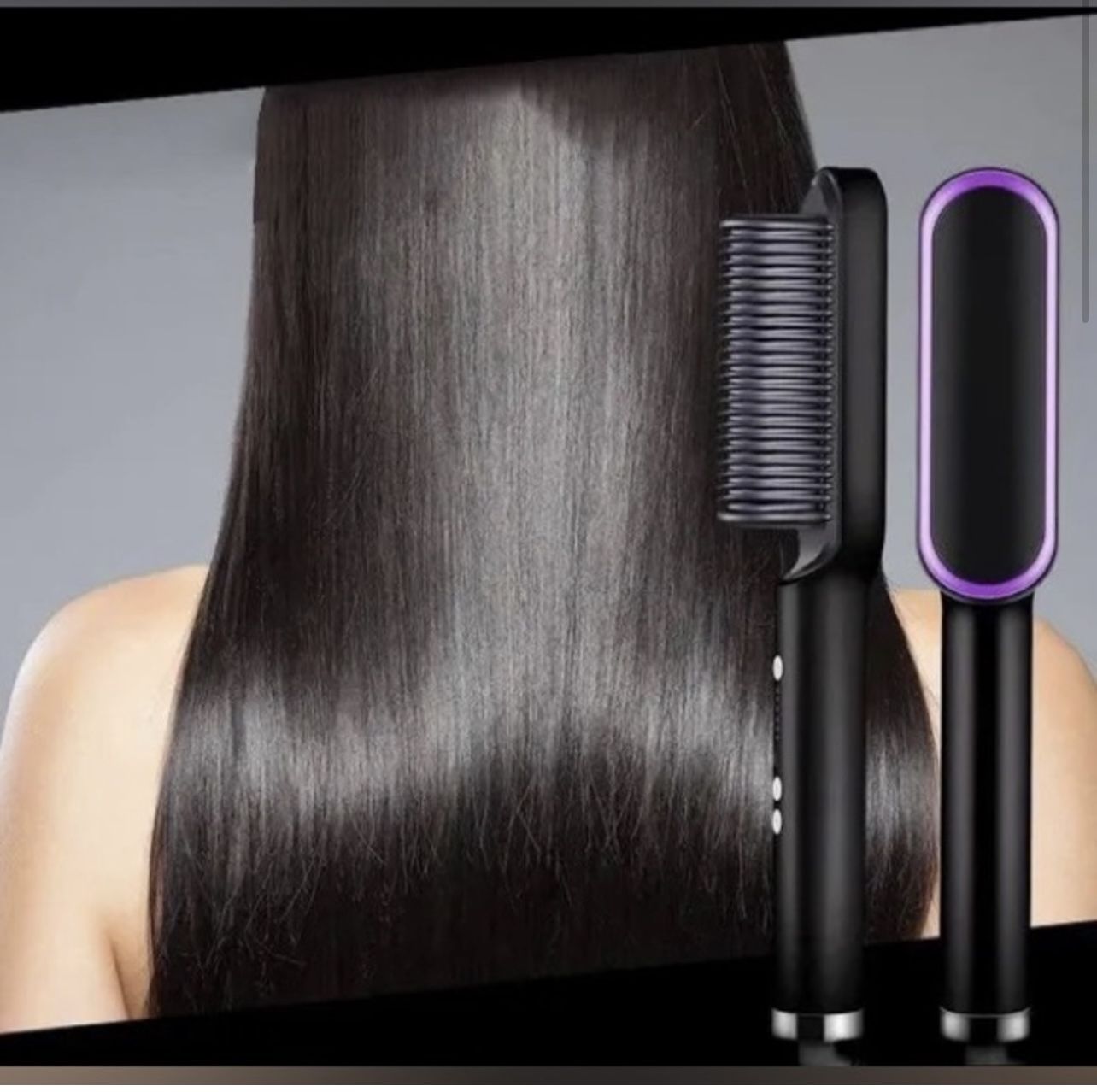 TYMO • Hair Straightening Comb • Black & Pink •