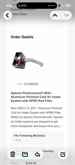 Spectre Performance® 9934 - Aluminum Polished Cold Air Intake System with HPR® Red Filter