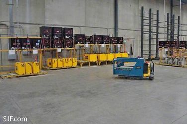 Heavy duty transfer station for forklift battery’s