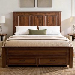*NEW* Solid Wood Full Bed Frame with Storage Drawers