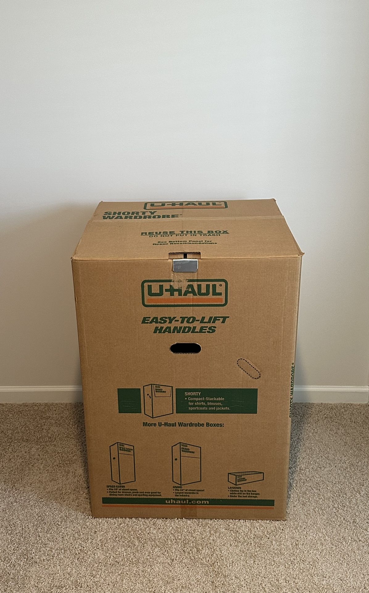 U-Haul Shorty Wardrobe Moving Box