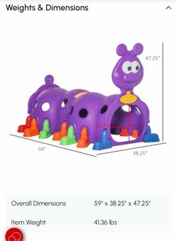 Caterpillar Play Tunnel, Toddler Tunnel for Kids Crawl and Climb Through