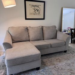 Kestrel Light Gray Micro Sofa Chaise.