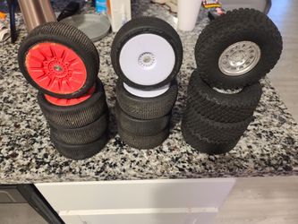 30firm per set of 4...Short course truck wheels and tires In New condition pickup In Forney
