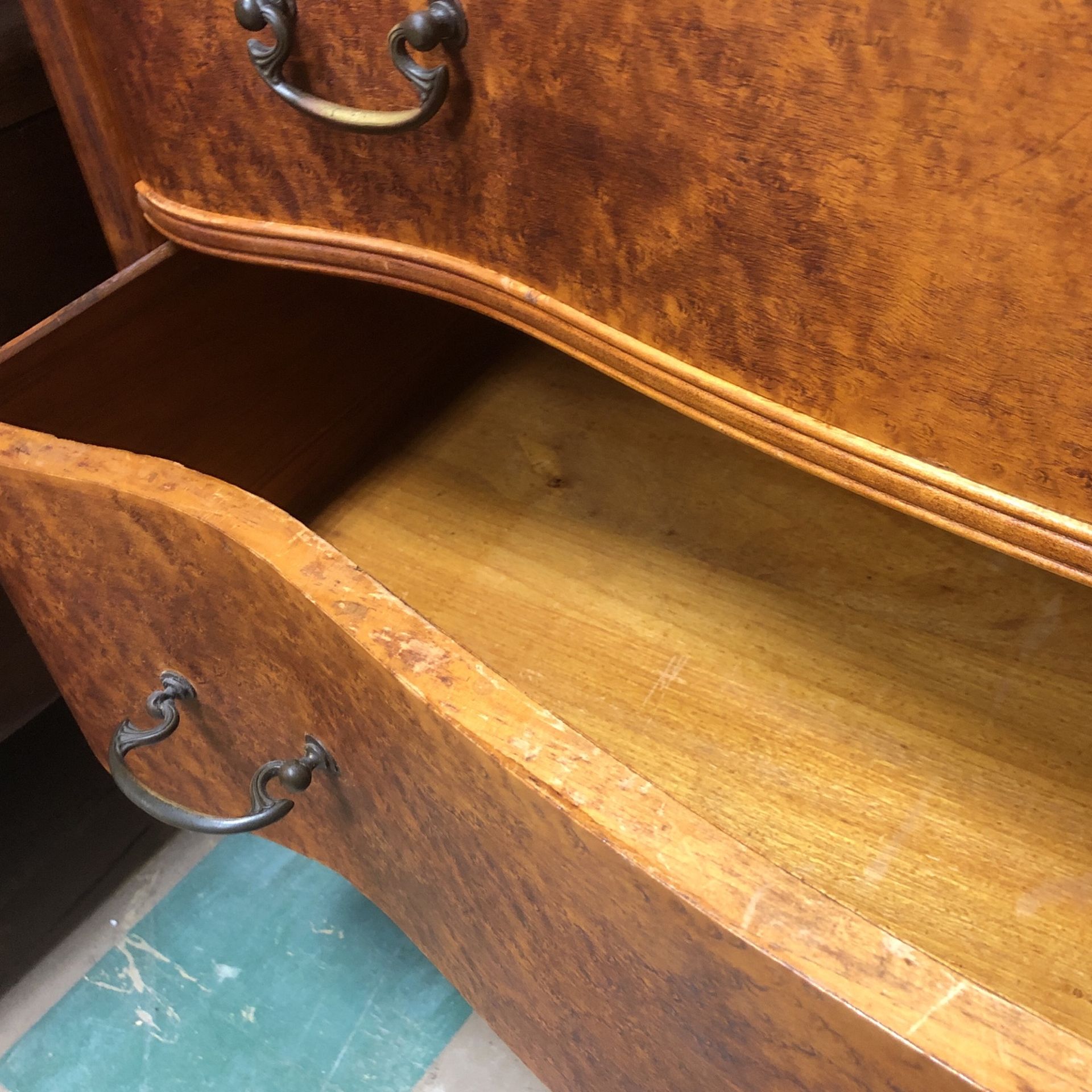 antique fourdrawer Birdseye maple serpentine front dresser for Sale in Portland, OR