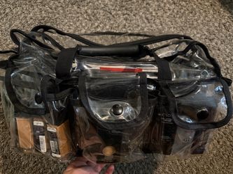 Clear Makeup Bag with Cosmetics Bundle